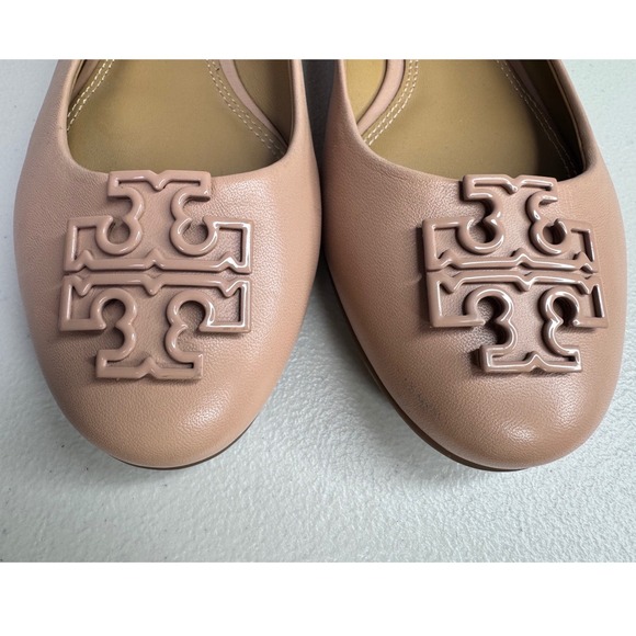 Tory Burch Melinda Nude Powder Coated Leather Ballet Flats Women's 8.5 - Picture 2 of 10